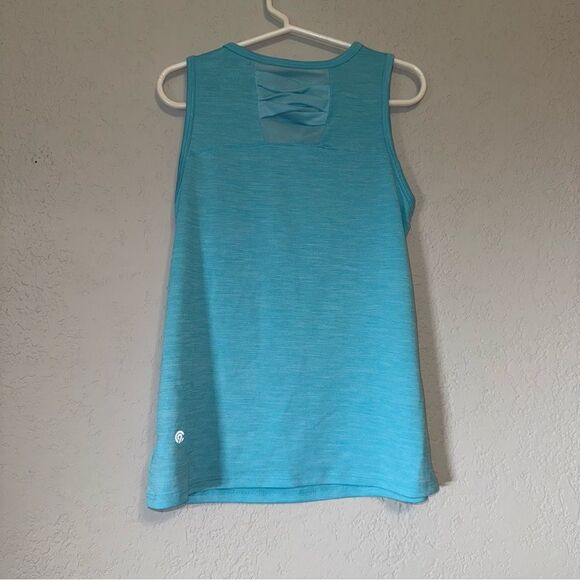 Kid's Vibrant Aqua Sleeveless Athletic Tank Top - Picture 7 of 8